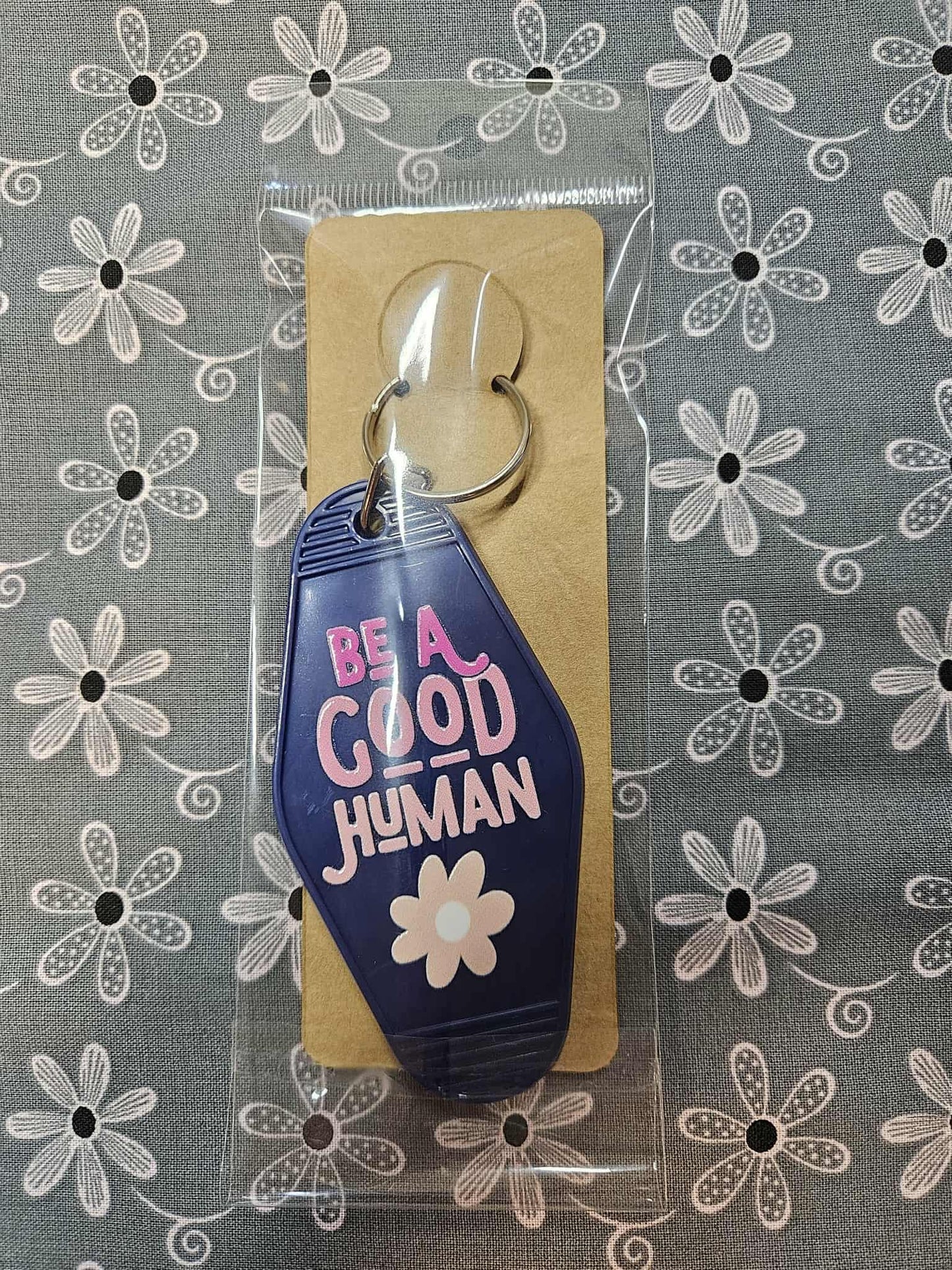 Retro Motel Keychain: Be A Good Human - Joyfully Unique