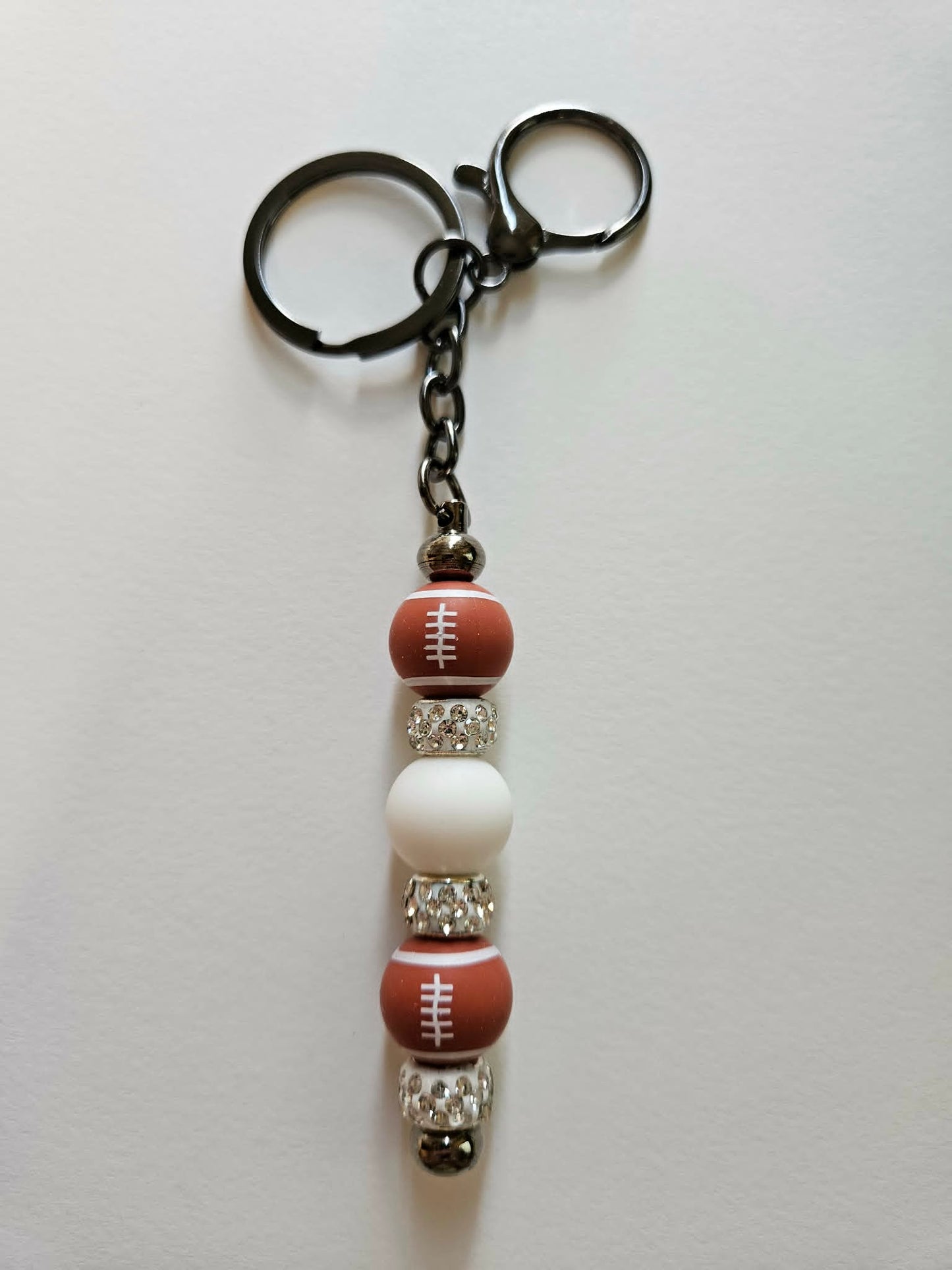 Brown Football Bling Fun Gift Bag Charm Keychain - Joyfully Unique Things