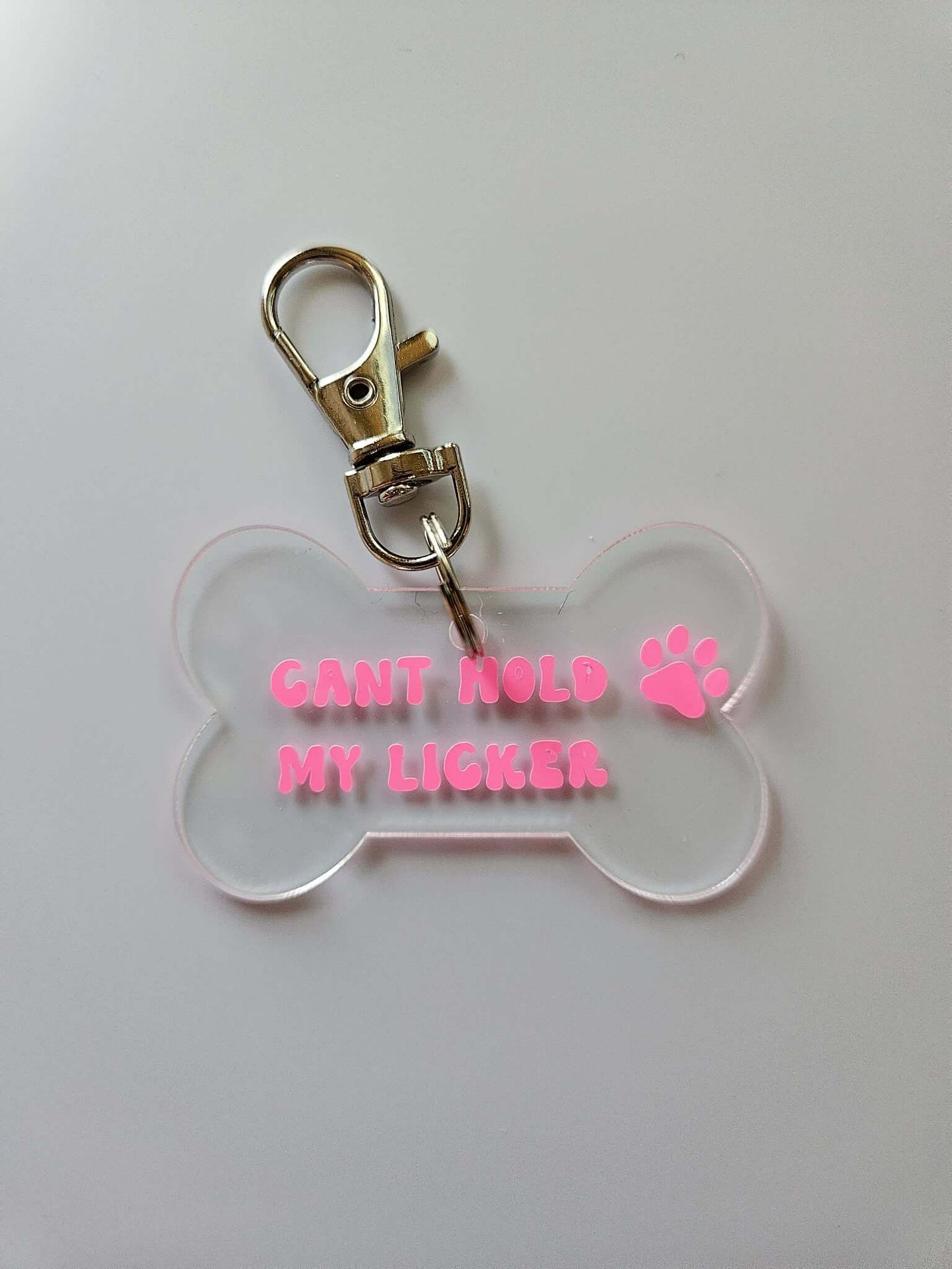Can't Hold My Licker Pet Tag In Pink - Joyfully Unique Things