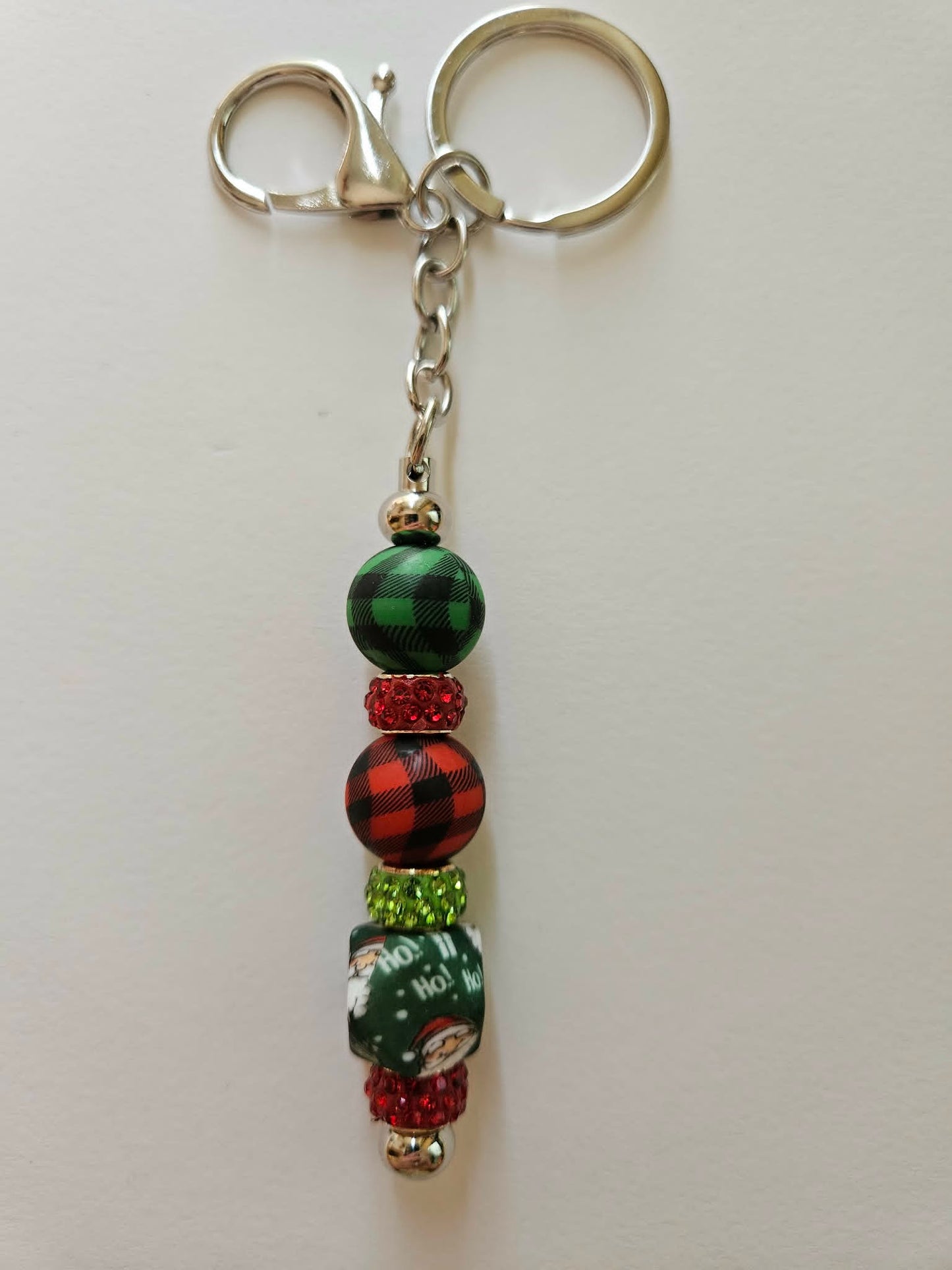 Santa Claus Ho Ho Ho Bling Fun Gift Bag Charm Keychain - Joyfully Unique Things