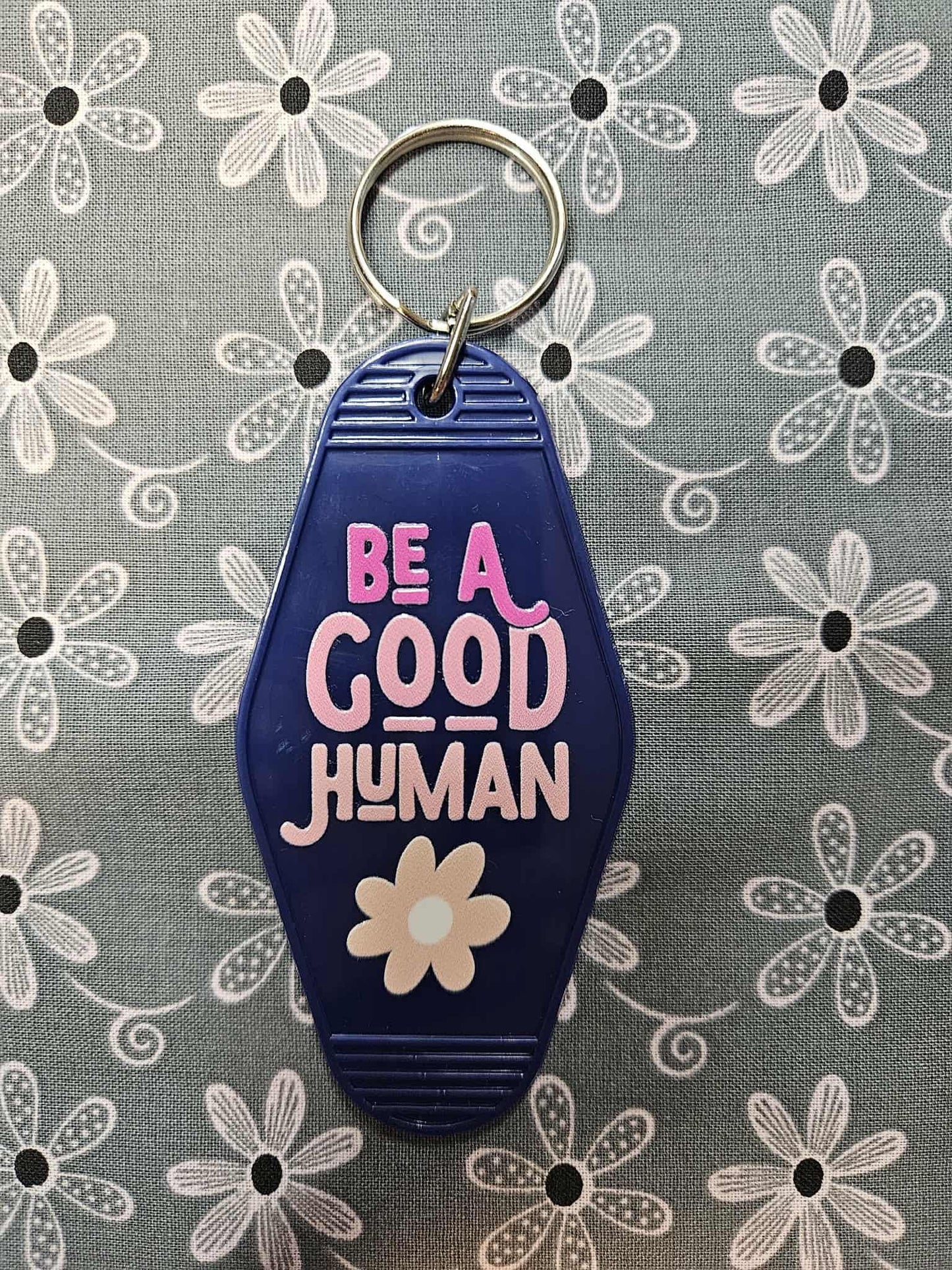 Retro Motel Keychain: Be A Good Human - Joyfully Unique