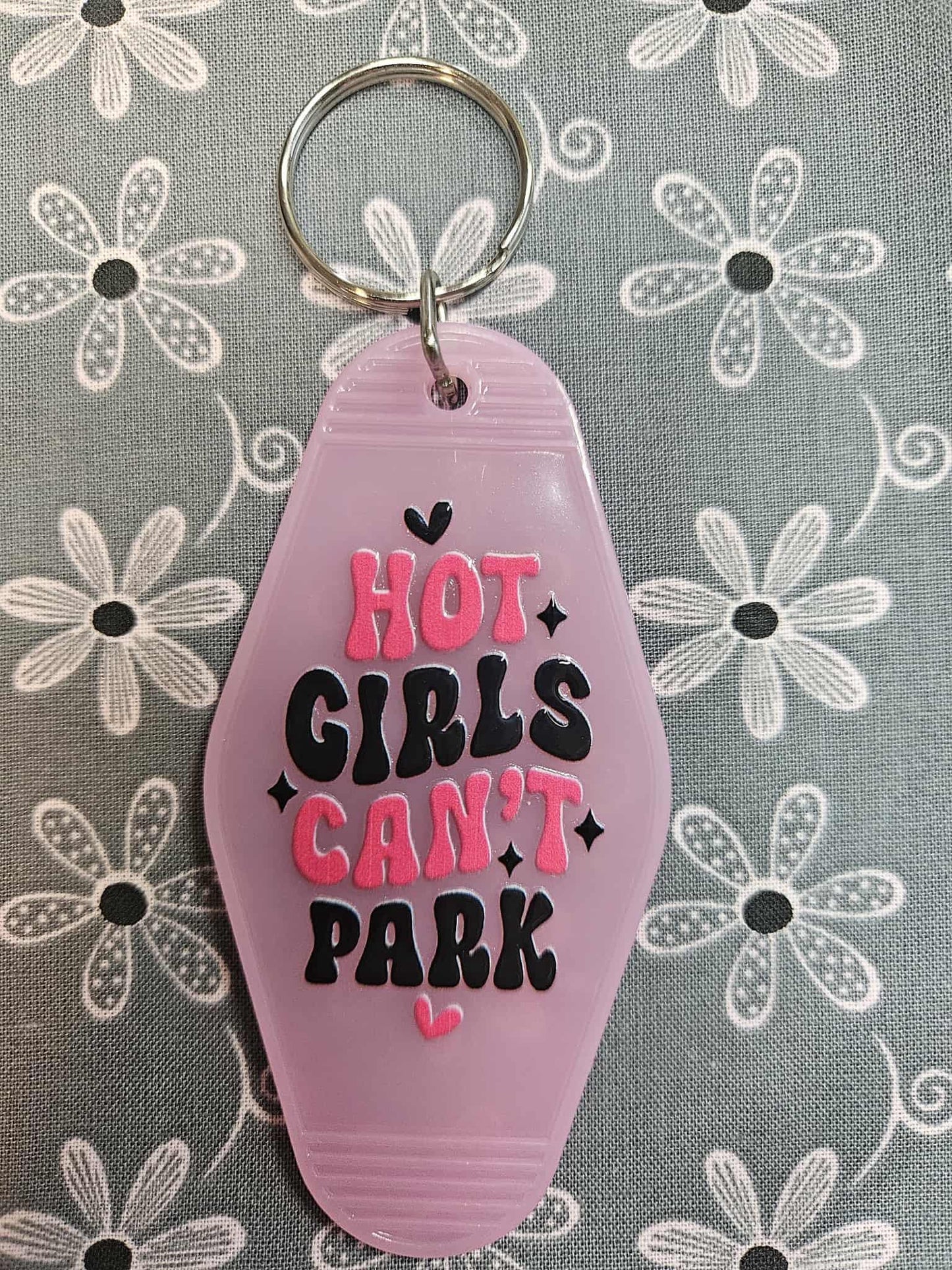 Retro Motel Keychain: Hot Girls Cant Park