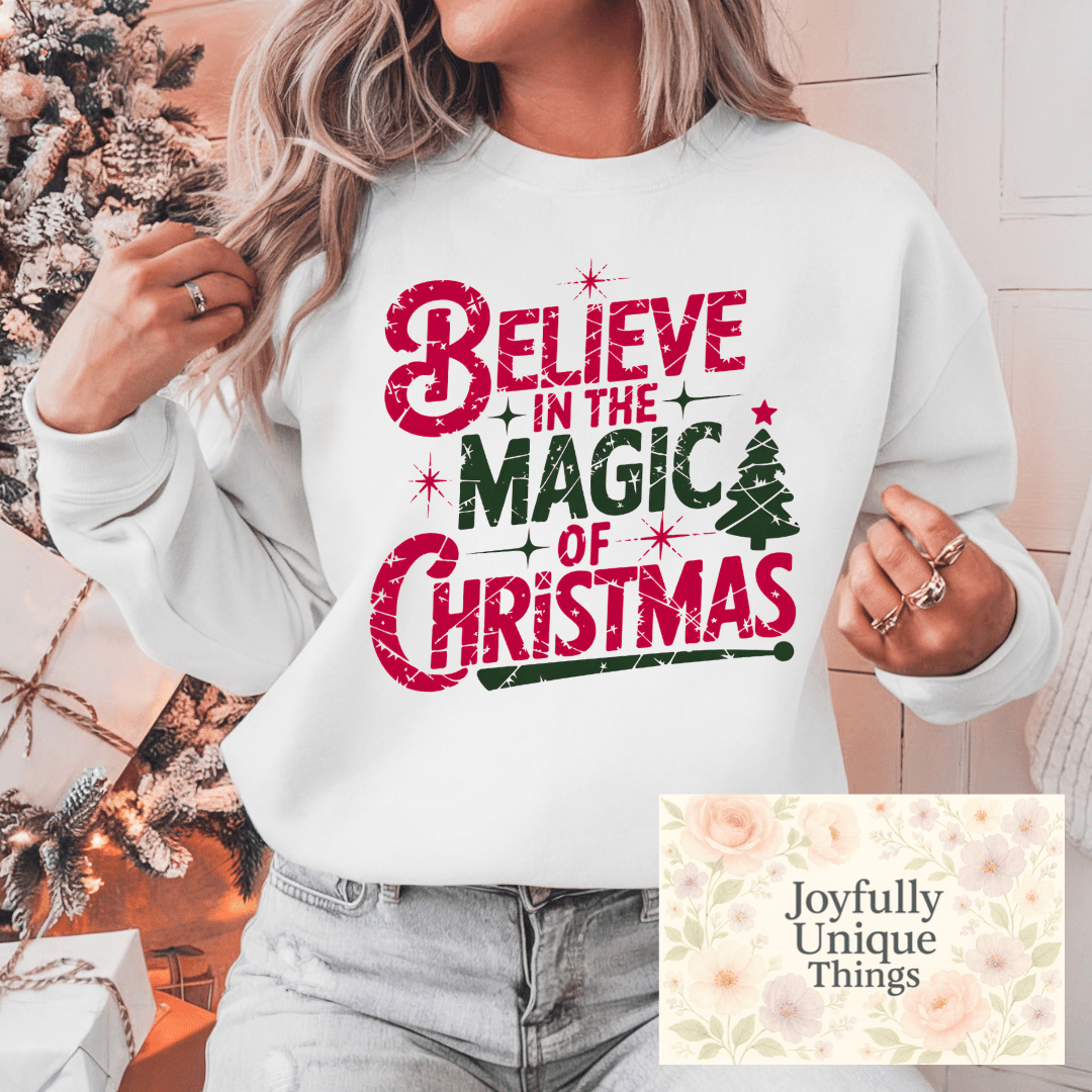 Short Sleeve T-Shirt: Believe In The Magic Of Christmas - Joyfully Unique Things