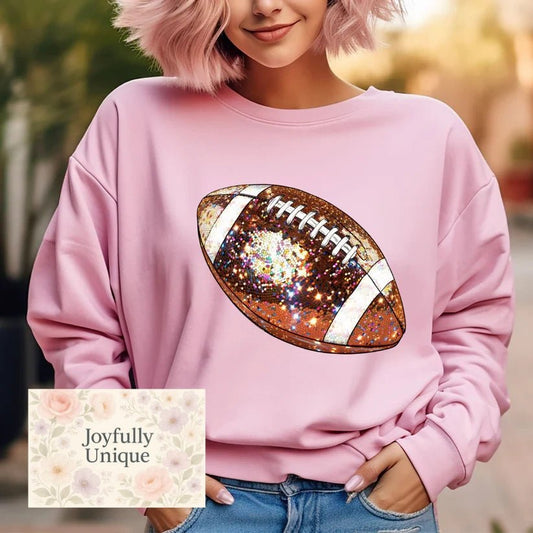 Short Sleeve T-Shirt Glitter Football - Joyfully Unique
