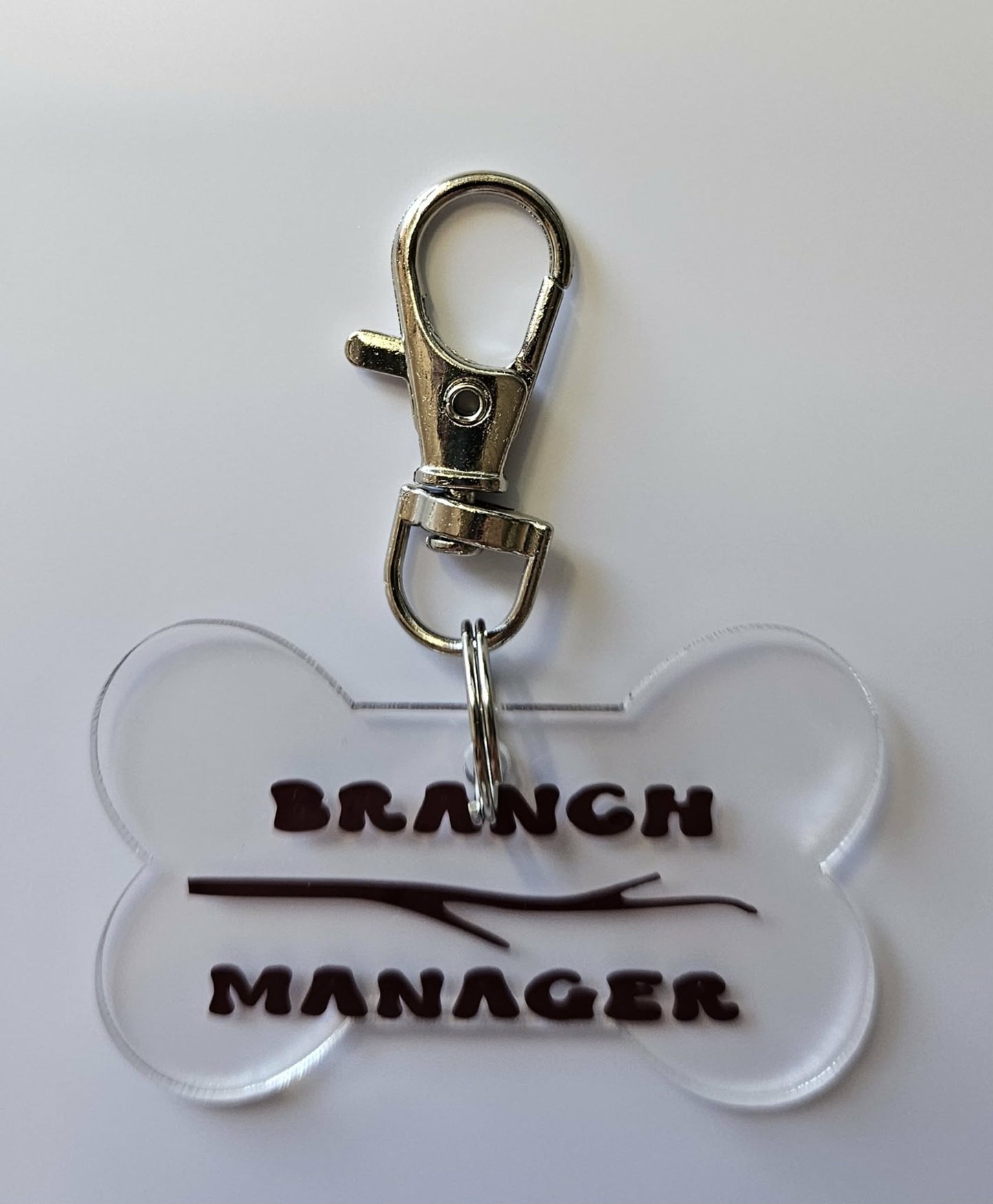Branch Manager Brown Vinyl Pet Tag - Joyfully Unique Things