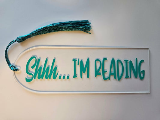 Shhh... I'm Reading Clear Acrylic Bookmark - Joyfully Unique Things