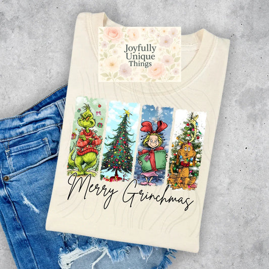 Short Sleeve T-Shirt Christmas Tree Cindy Lou Max Grinch Gman  Merry Grinchmas