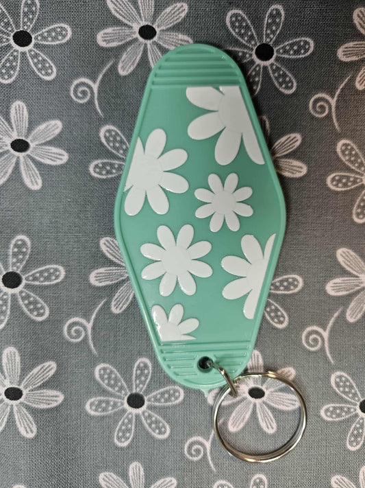 Retro Motel Keychain Daisy Flower - Mint Green Acrylic - Joyfully Unique