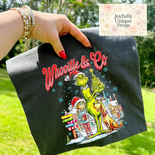 Short Sleeve T-Shirt Christmas Cindy Lou Max Grinch Gman Whoville & Co