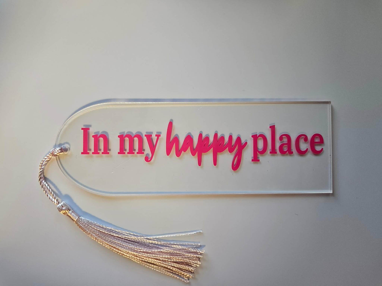 In My Happy Place Clear Acrylic Bookmark - Joyfully Unique Things