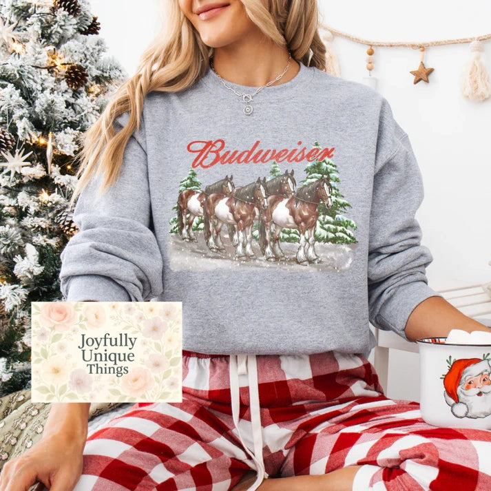 Budweiser Clydesdale Horses Short Sleeve T-Shirt