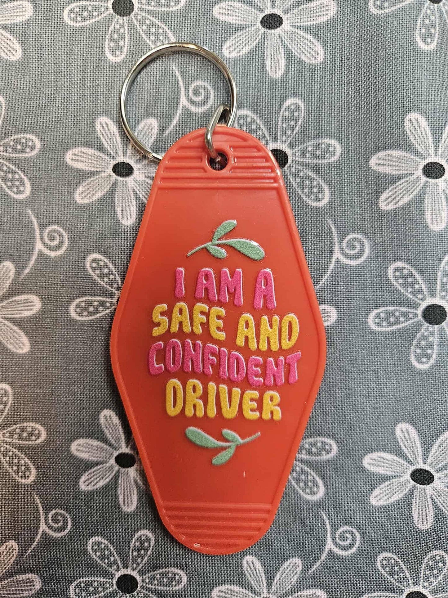 Retro Motel Keychain: I Am A Safe And Confident Driver - Joyfully Unique