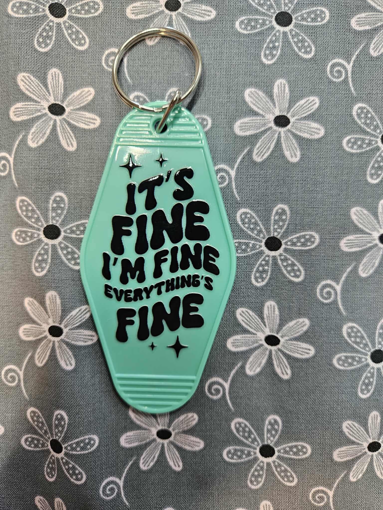Retro Motel Keychain: It's Fine Acrylic Tag - Joyfully Unique
