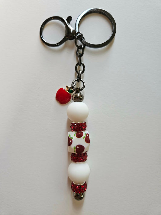 Apple Bling Charm Teacher Fun Gift Keychain - Joyfully Unique Things