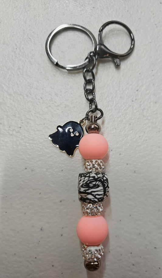 Lace Spider Web Bling Ghost Charm Fun Gift Keychain - Joyfully Unique Things