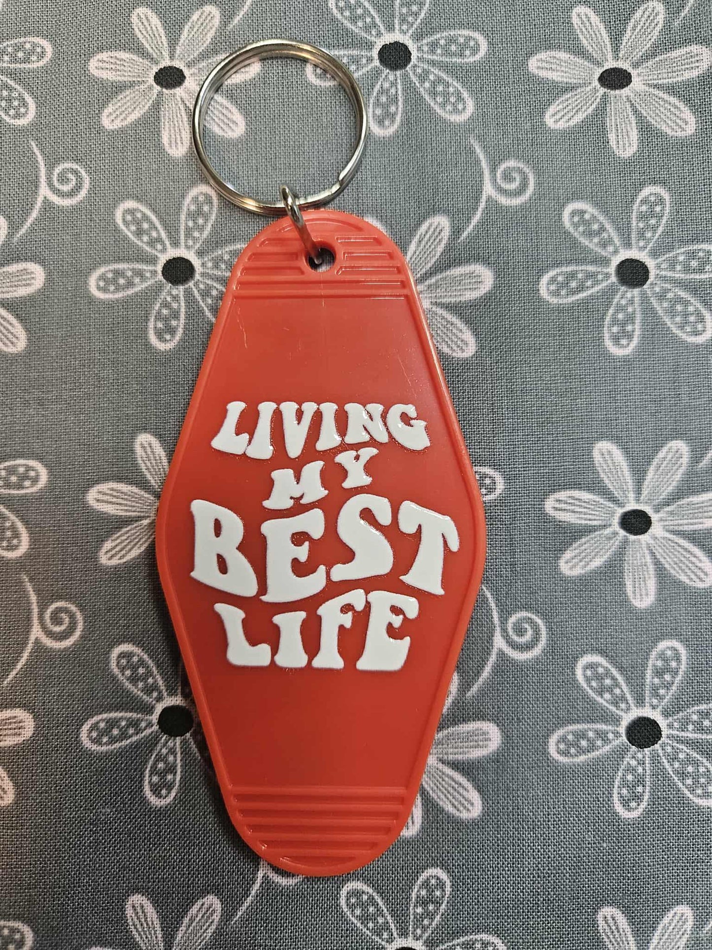 Retro Motel Keychain: Living My Best Life - Joyfully Unique