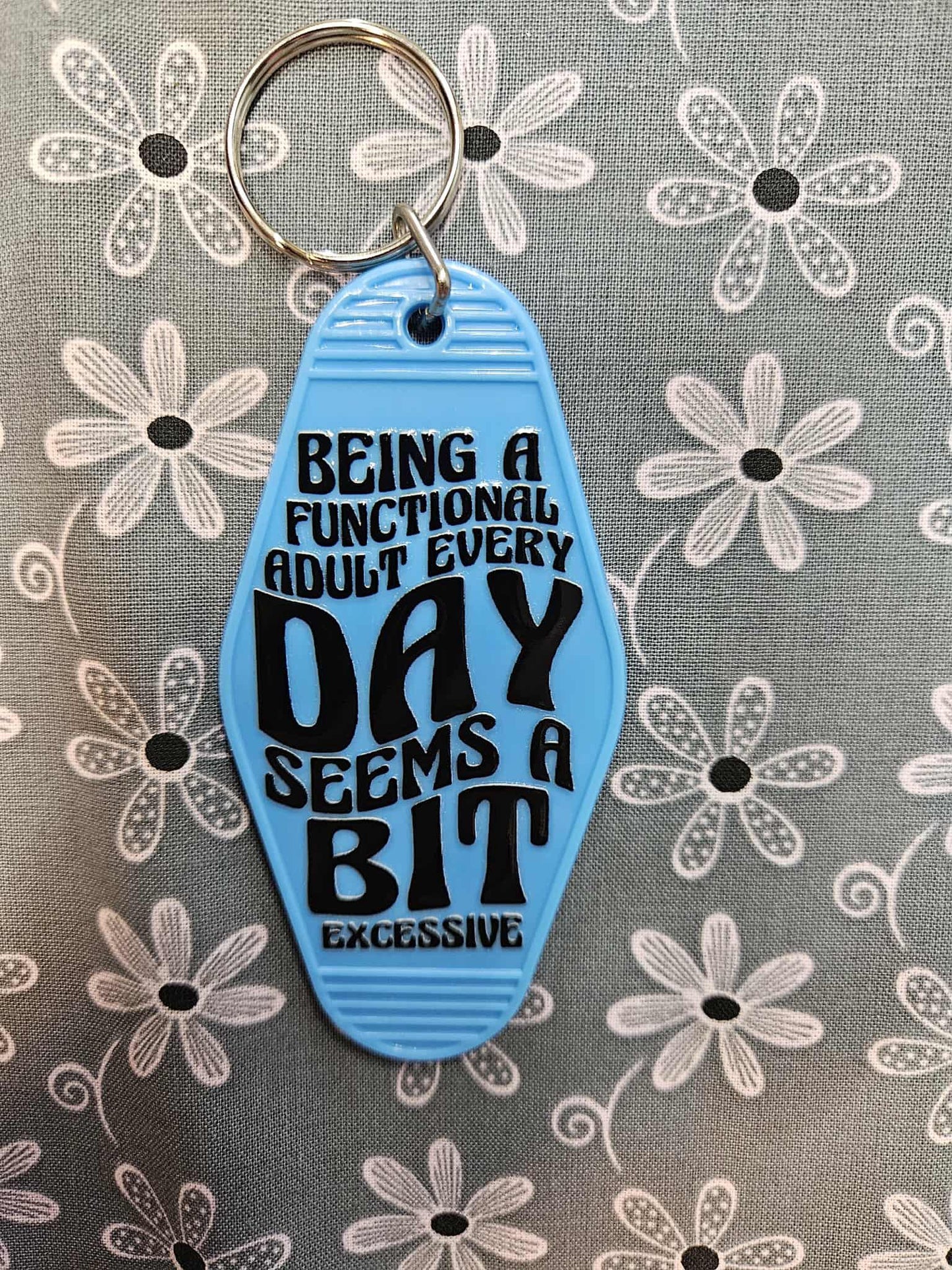 Retro Motel Keychain: Being A Functional Adult Every Day Sems A Bit Excessive - Joyfully Unique