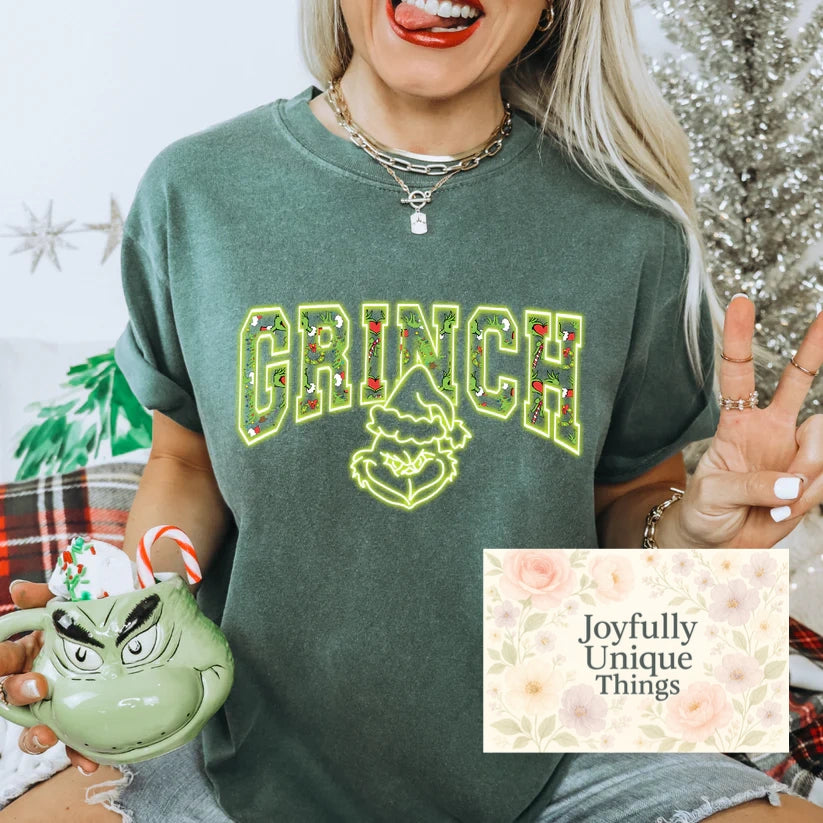 Short Sleeve T-Shirt Neon Green Grinch Green Man