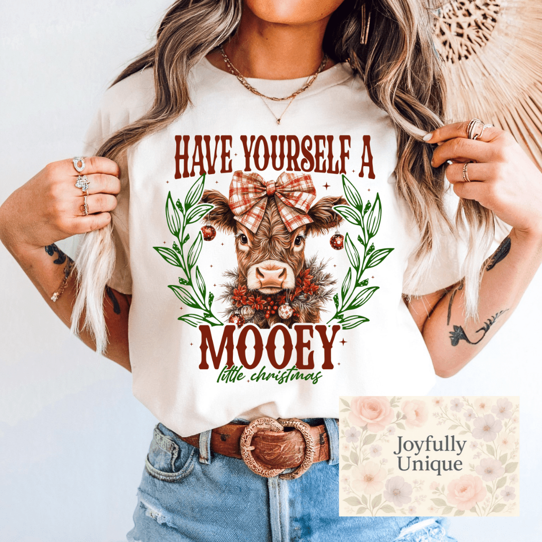 Short Sleeve T-Shirt Have Yourself A Little Mooey Christmas - Joyfully Unique