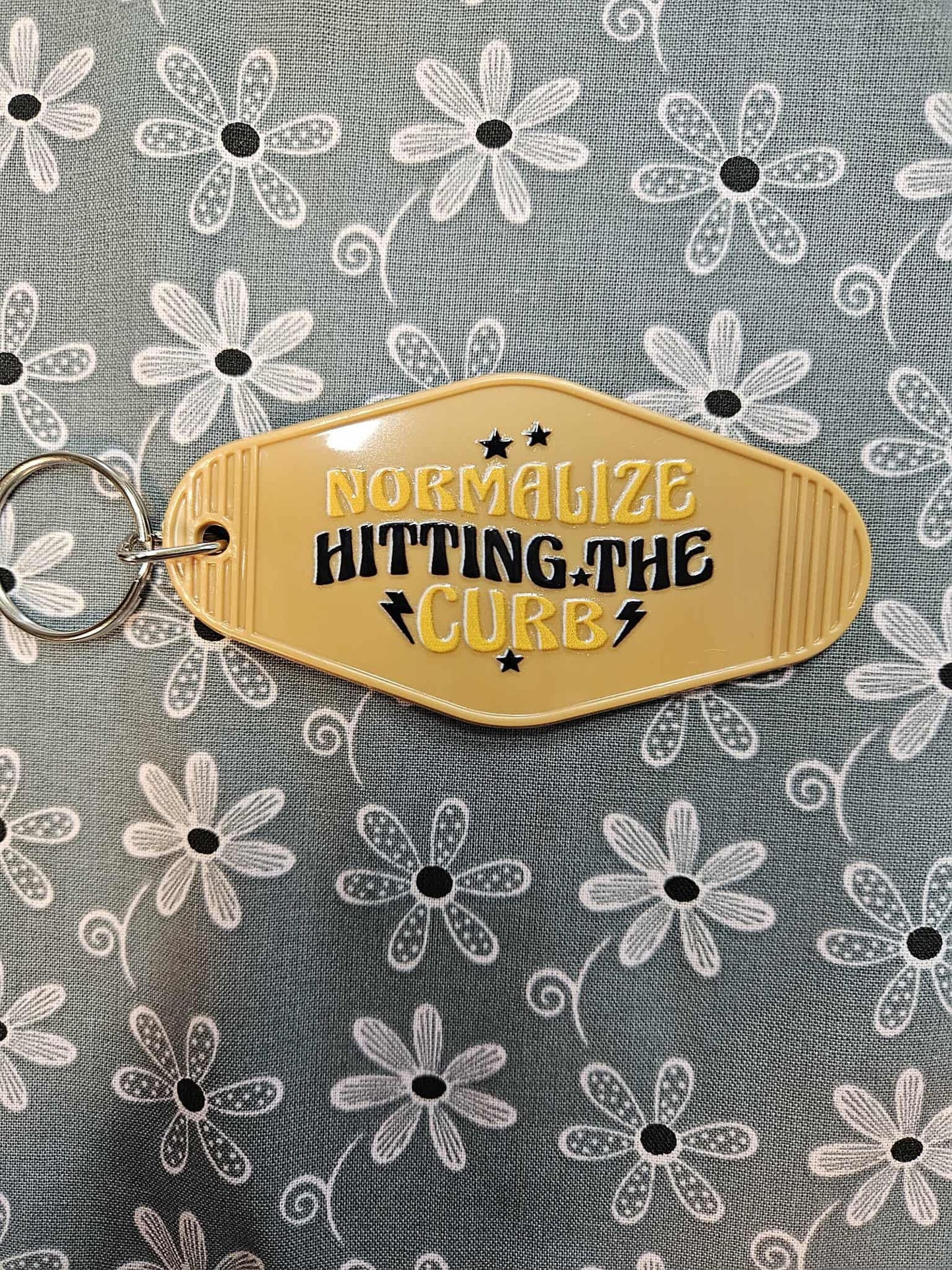 Retro Motel Keychain: Normalize Hitting The Curb - Joyfully Unique