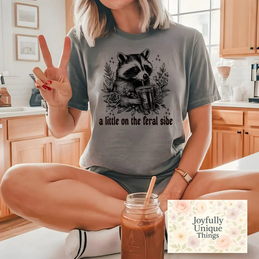 Short Sleeve T-Shirt  Feral Raccoon Trash Panda A Little On The Feral Side