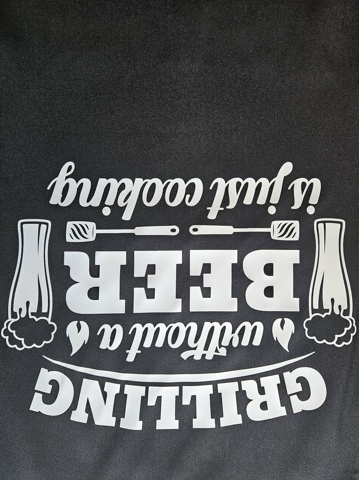 Unisex Funny Saying Apron: Grilling Without A Beer Is Just Cooking - Joyfully Unique Things