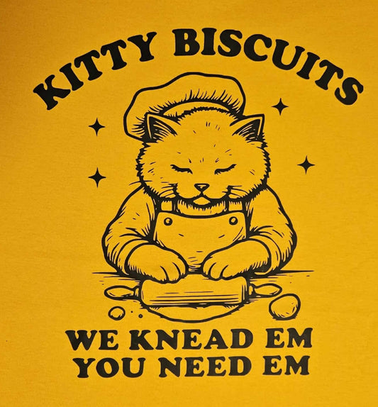 Short Sleeve Kitty Biscuits We Knead Em You Need Em Concert T-Shirt XL