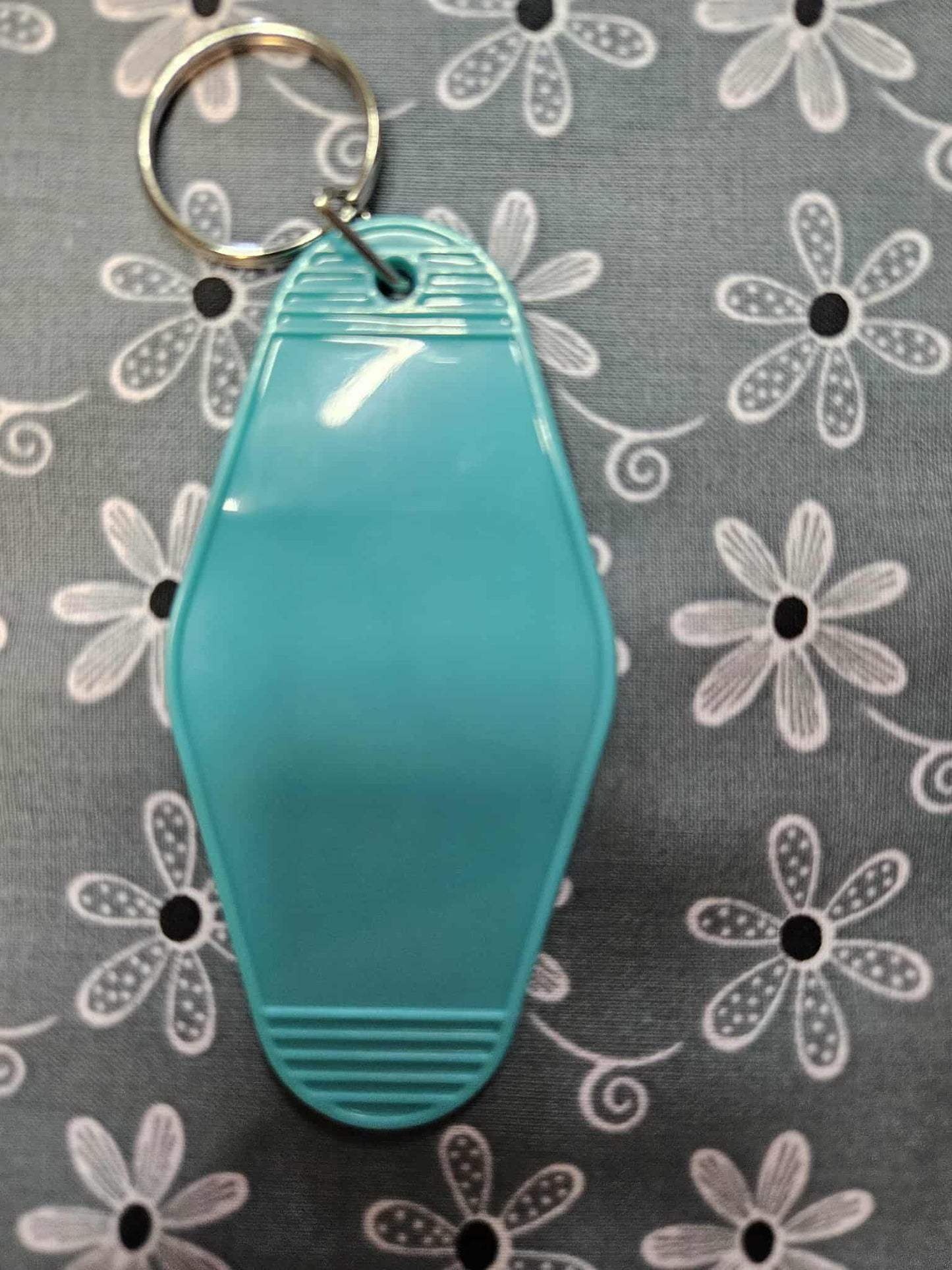 Retro Motel Keychain: Almost Gave A Fuck Then I Had My Iced Coffee