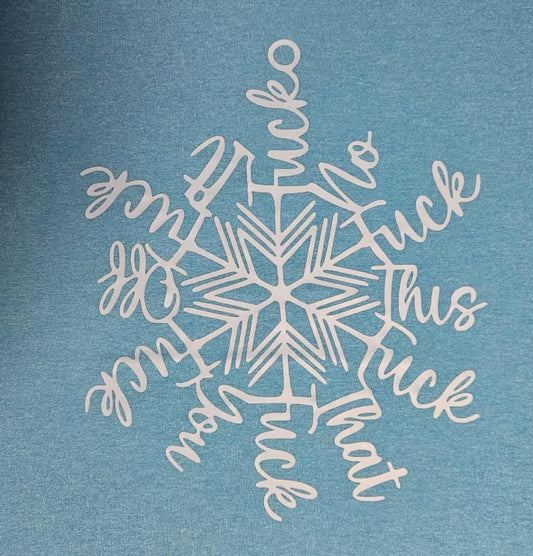 Short Sleeve Snarky T-Shirt Fuck Fuck Fuck Christmas Winter Snowflake XL - Joyfully Unique Things