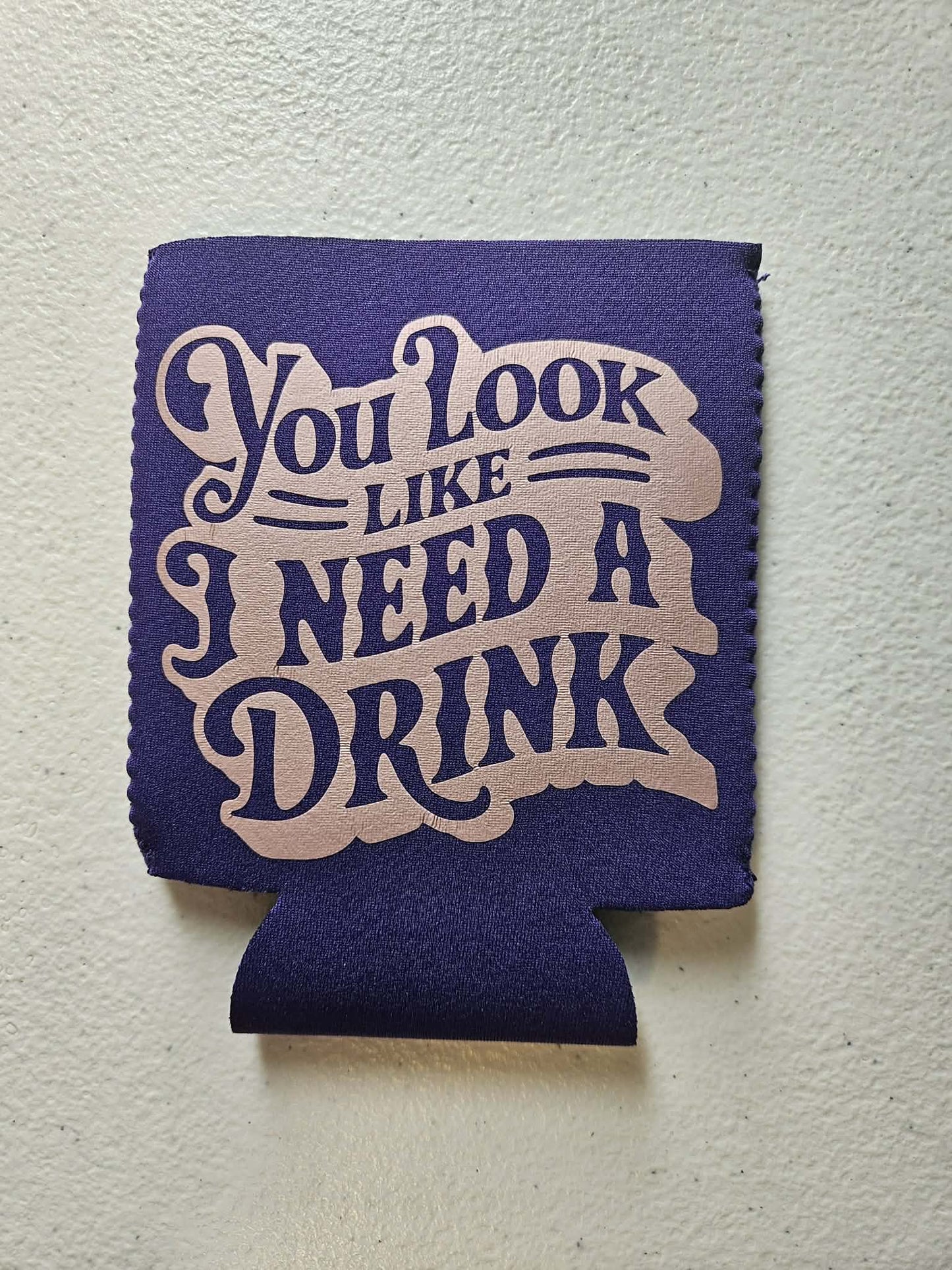 You Look Like I Need A Drink Koozie Purple & Pink Shimmer - Joyfully Unique Things