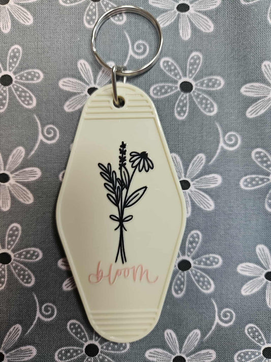 Retro Motel Keychain: Bloom - Floral Flower - Joyfully Unique