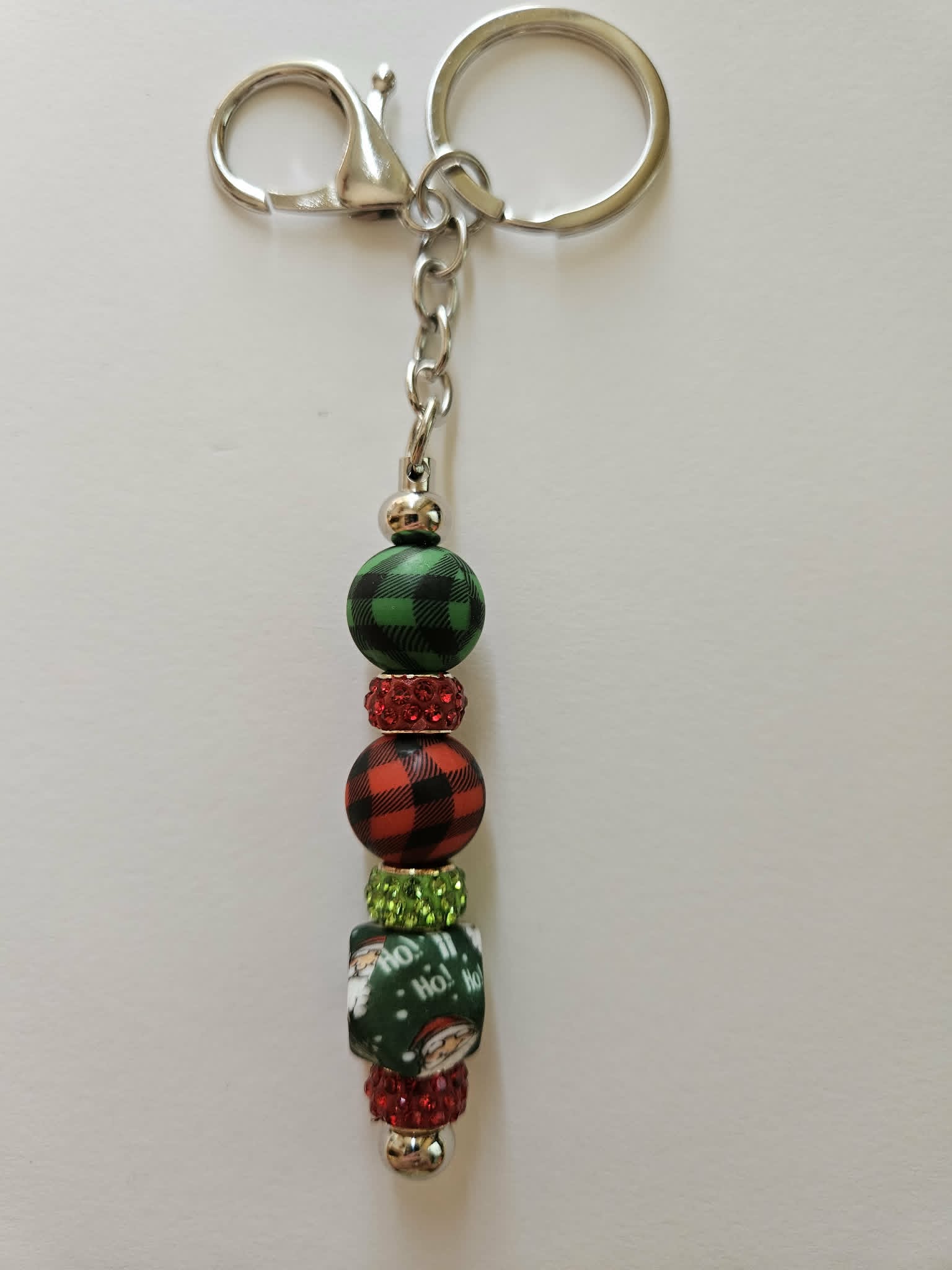 Santa Claus Ho Ho Ho Bling Fun Gift Bag Charm Keychain - Joyfully Unique Things