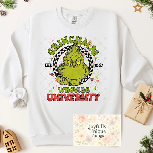 Short Sleeve T-Shirt Christmas Grinch Gman Grinchmas Whoville University - Joyfully Unique Things