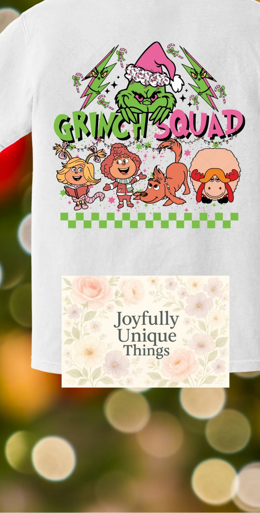 Short Sleeve T-Shirt Christmas Cindy Lou Max Grinch Gman Grinch Squad