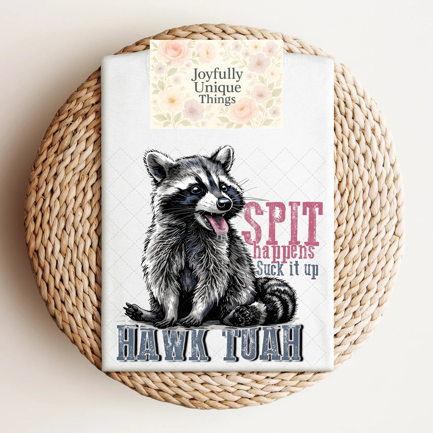 Short Sleeve T-Shirt  Feral Raccoon Trash Panda Spit Happens