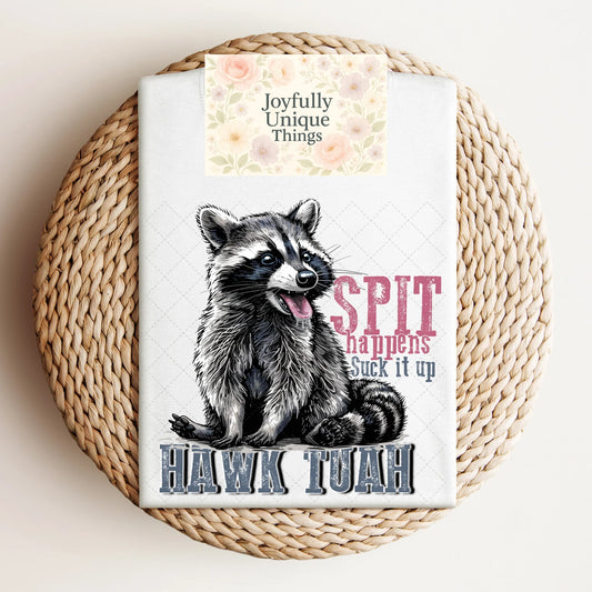 Short Sleeve T-Shirt  Feral Raccoon Trash Panda Spit Happens