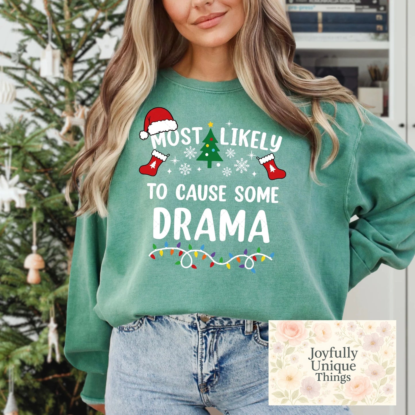 Short Sleeve T-Shirt Christmas Most Likely To Cause Some Drama
