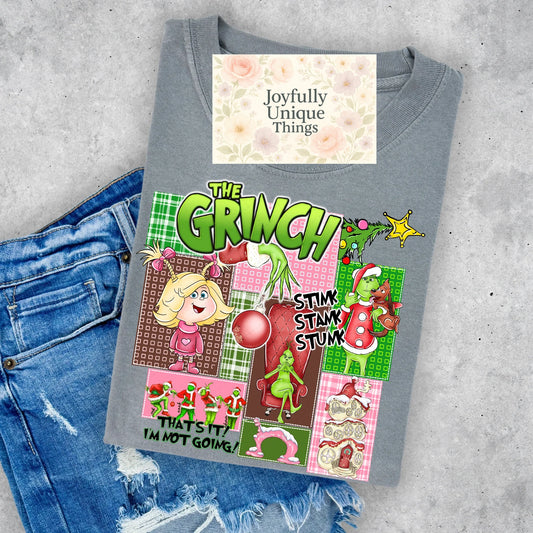 Short Sleeve T-Shirt Christmas Cindy Lou Max Grinch Gman Stink Stank Stunk That's It I'm Not Going